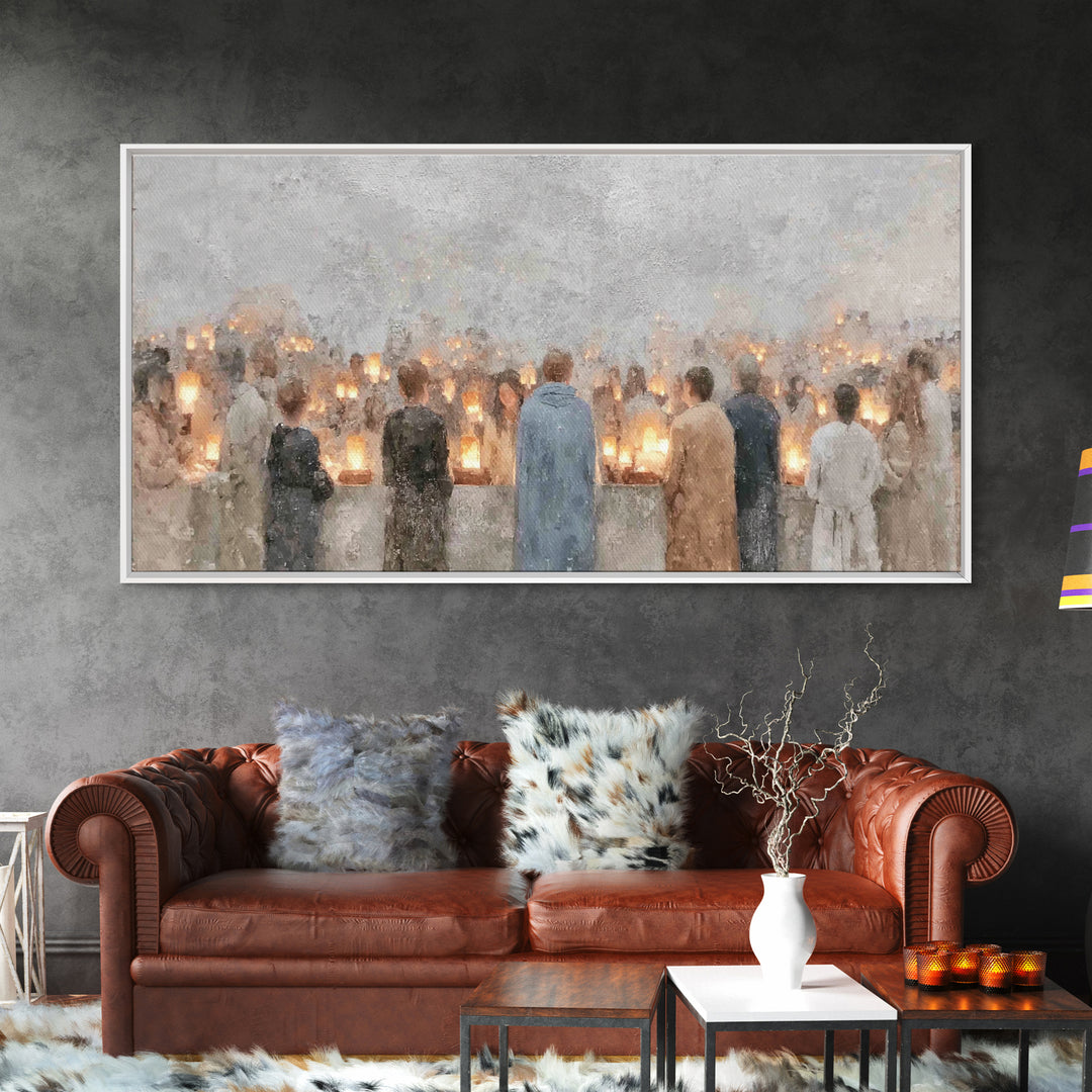 Communion Lights – Framed Canvas Print – Christian Art Canvas – Christian Art Print – Christmas Art – Christian Wall Art – Christian Gift I