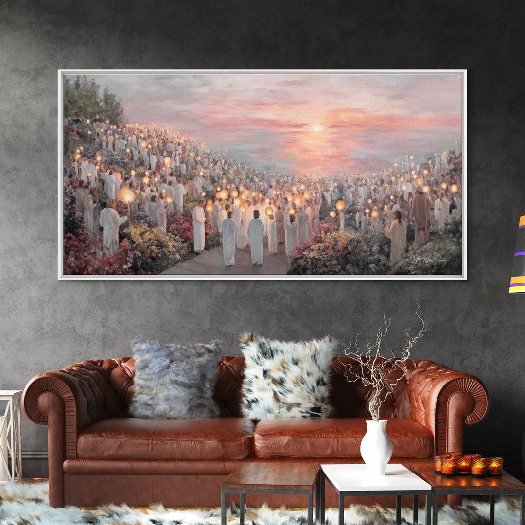 Valley Of Living Light, Framed Canvas Print, Christian Wall Art, Christian Art Canvas, Christian Christmas Art, Christmas Art, Christian Ar