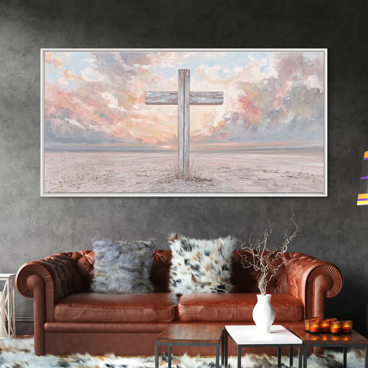 Heavenly Horizon – Framed Canvas Print – Christian Art Print – Jesus Painting – Christian Wall Art – Modern Christian Art