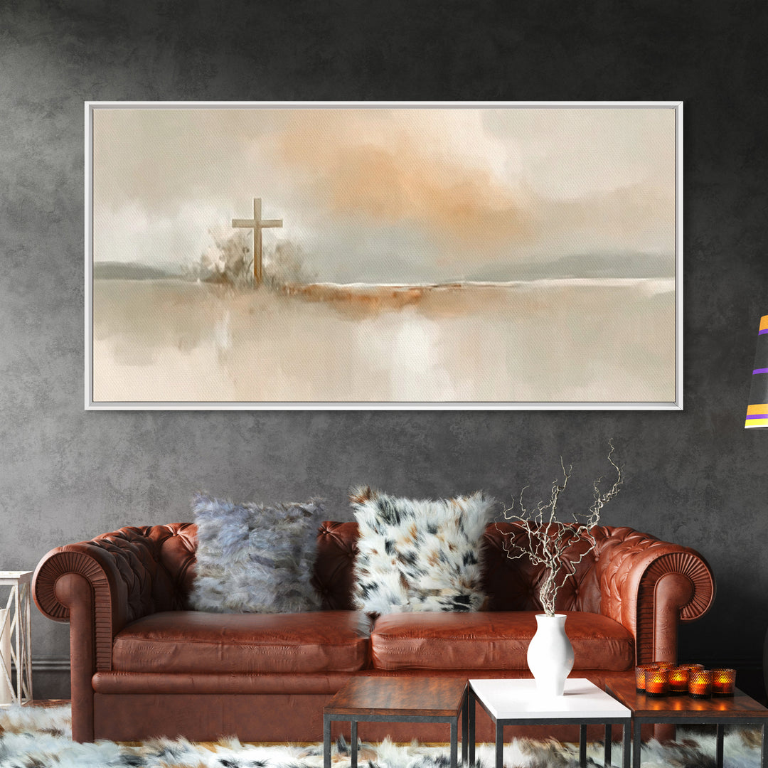 Desert Redeemer – Framed Canvas Print – Christian Wall Art – Christian Painting – Christian Christmas Art – Christian Art Print