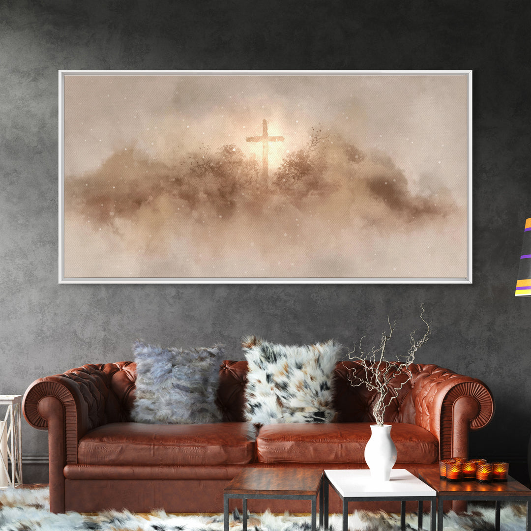 Winter Redemption – Framed Canvas Print – Christian Christmas Art – Christian Art Canvas – Christian Wall Art – Vintage Christian Art