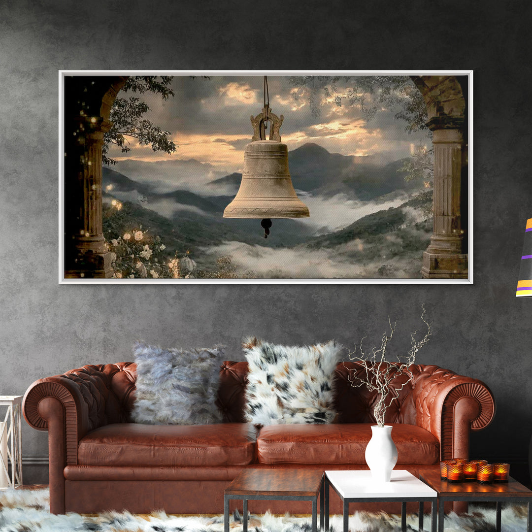 Evening Chimes – Framed Canvas Print – Vintage Christian Art – Christian Art Canvas – Christian Wall Art – Moody Christian Art