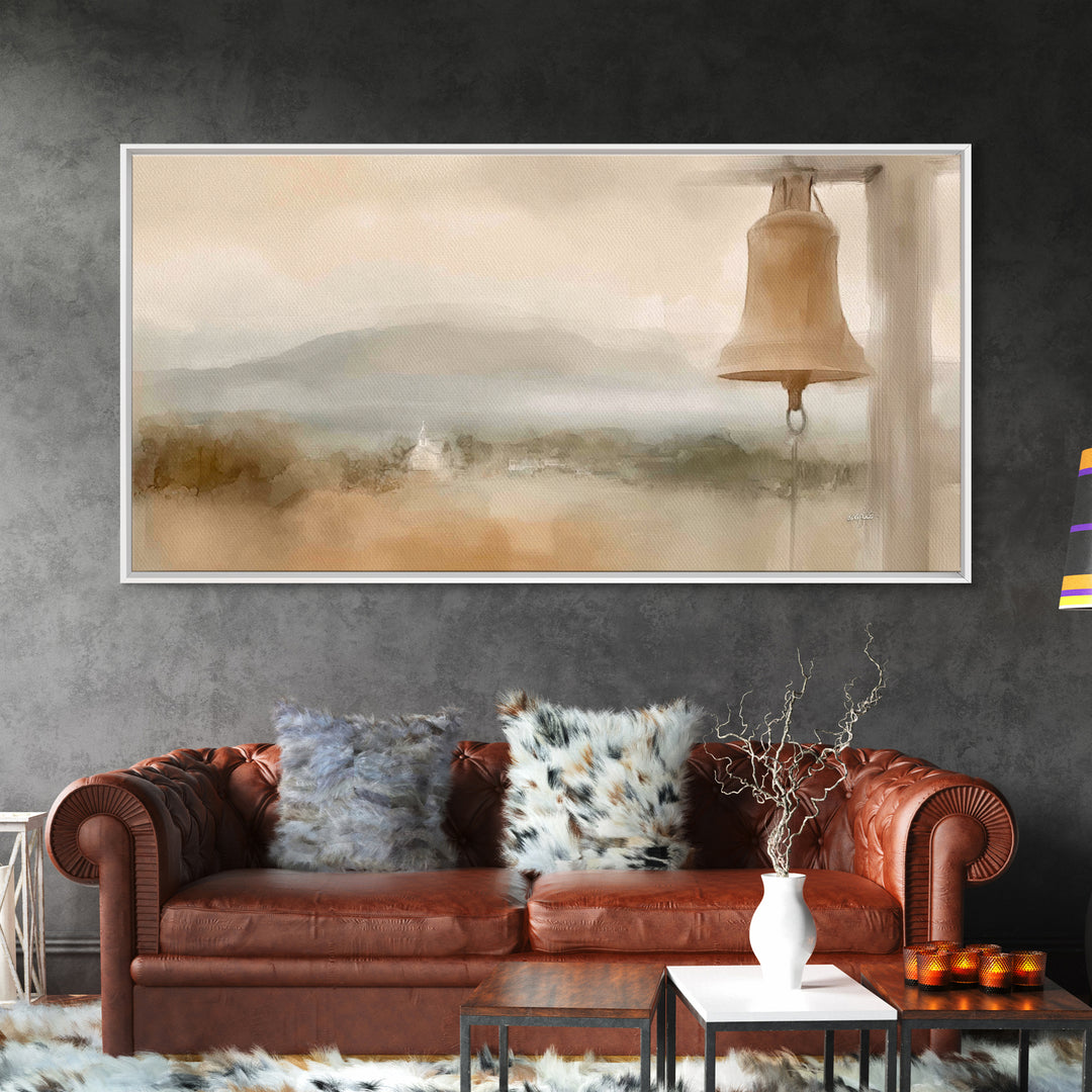 Hillside Chapel – Framed Canvas Print – Christian Art Print – Christian Wall Art – Christian Art Canvas – Subtle Christian Art