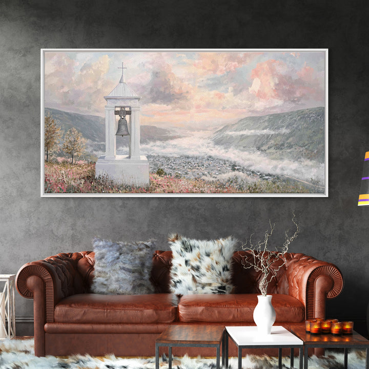 Valley Bells – Framed Canvas Print – Christian Decor – Christmas Wall Art – Christian Art Canvas – Moody Christmas Art