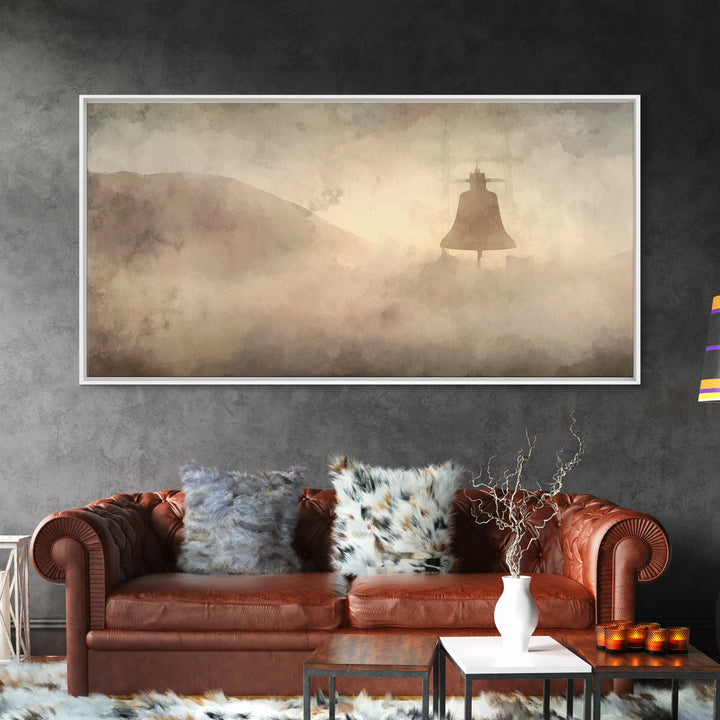 Misty Bells – Framed Canvas Print – Christian Wall Art – Subtle Christian Art – Christian Art Canvas – Christmas Art Prints
