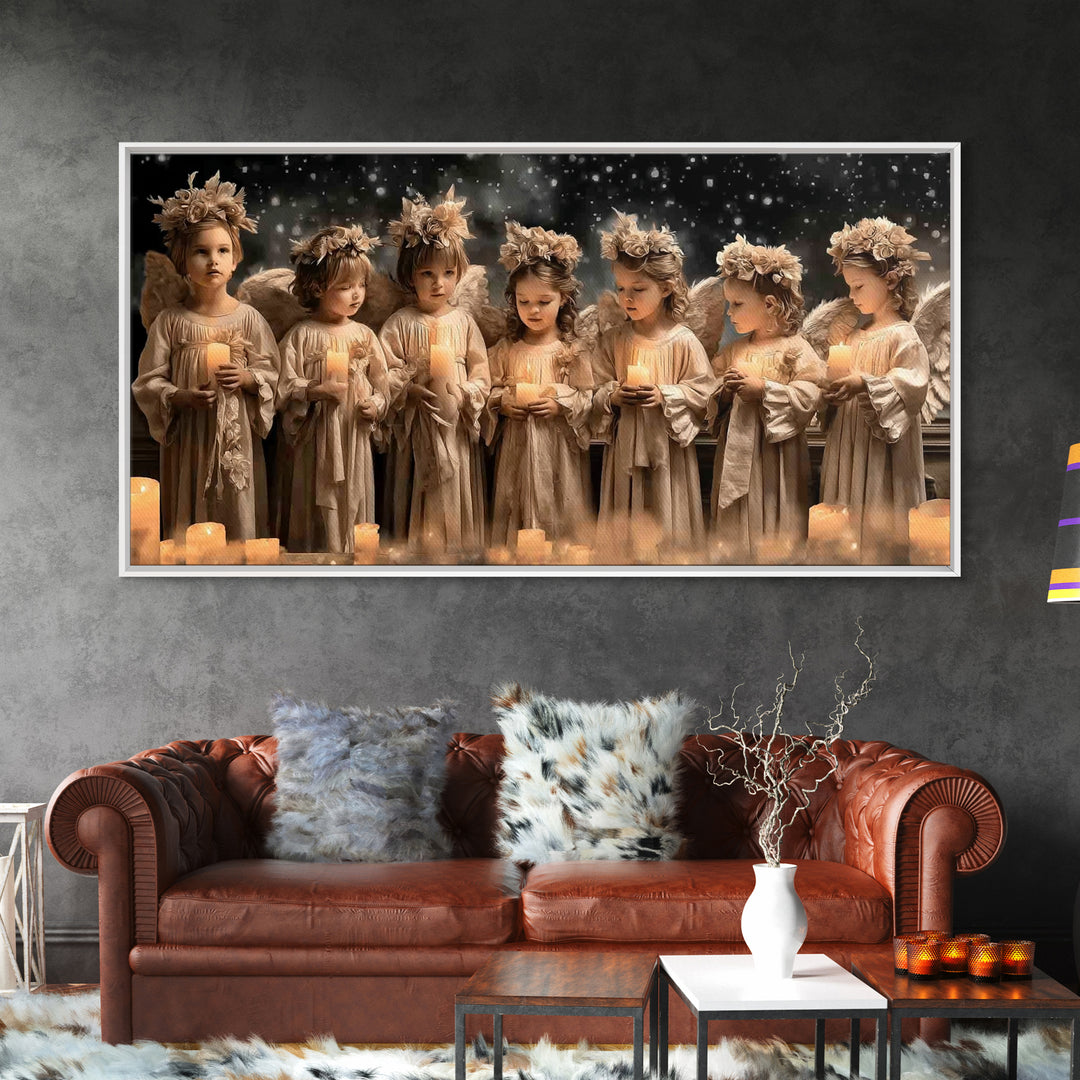 Heaven’s Candlelight – Framed Canvas Print – Christian Wall Art – Christian Christmas Art – Christian Art Canvas – Christmas Wall Art – Chr