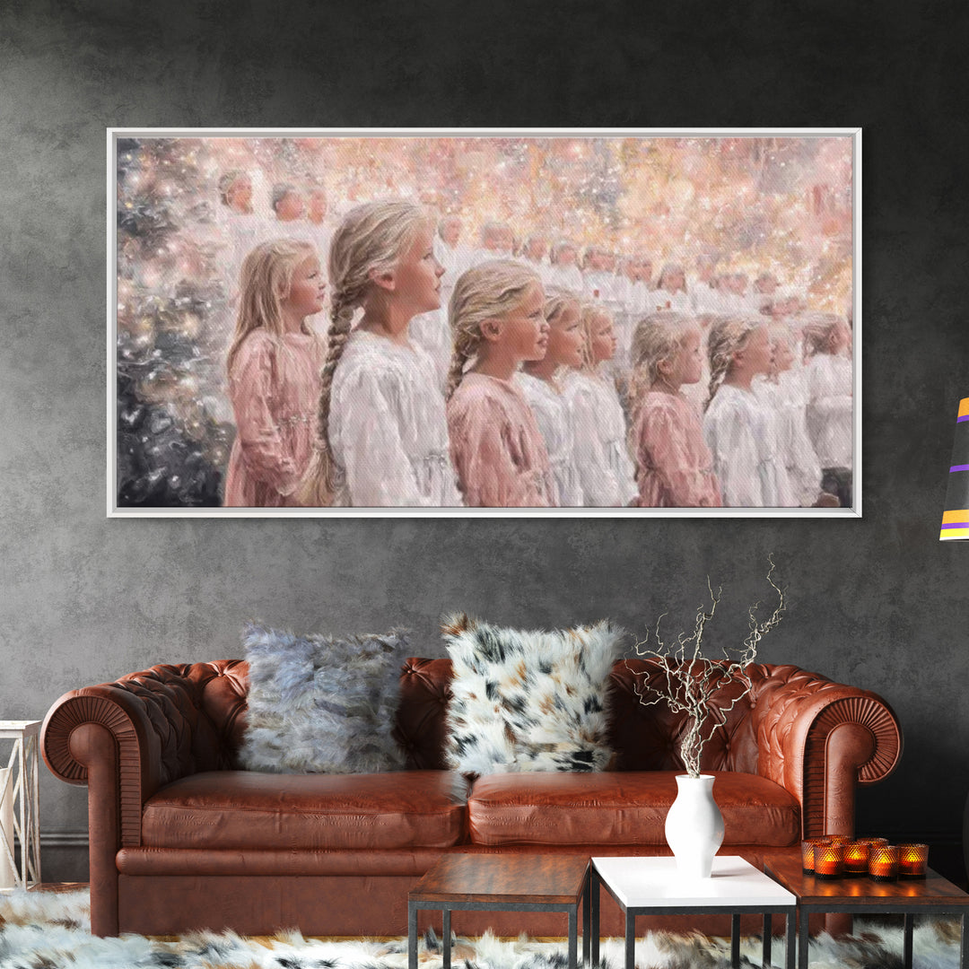 Choir Of Blessings – Framed Canvas Print – Christian Christmas Art – Christian Wall Art – Christmas Art Prints – Christian Art Canvas – Chr