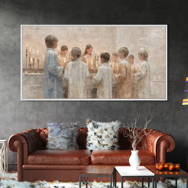 Circle Of Light – Framed Canvas Print – Christian Art – Framed Christmas Art – Christian Wall Art – Christmas Canvas Wall Art – Christian D