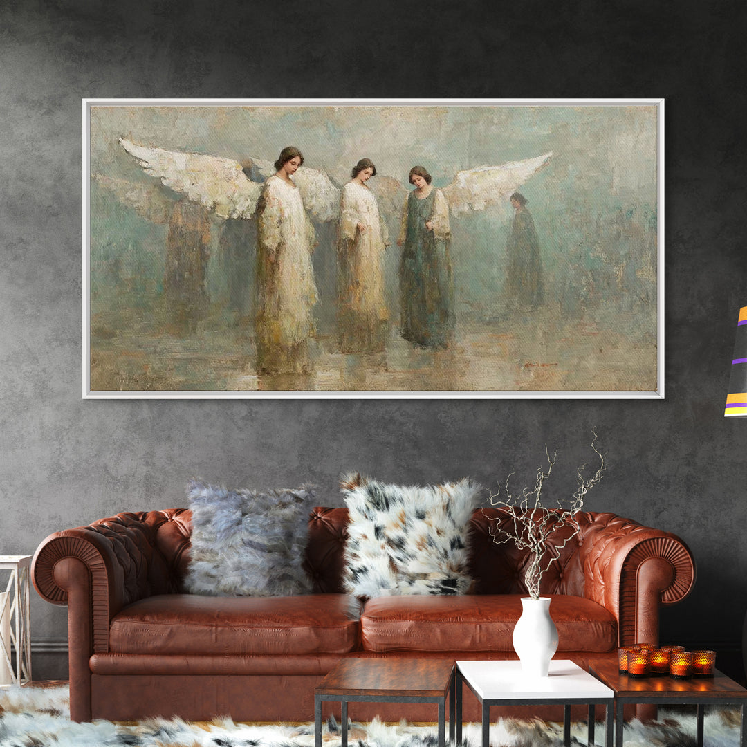 Angels Of Hope – Framed Canvas Print – Christian Art – Christian Art Painting – Vintage Christian Art – Christian Wall Art – Christian Gift