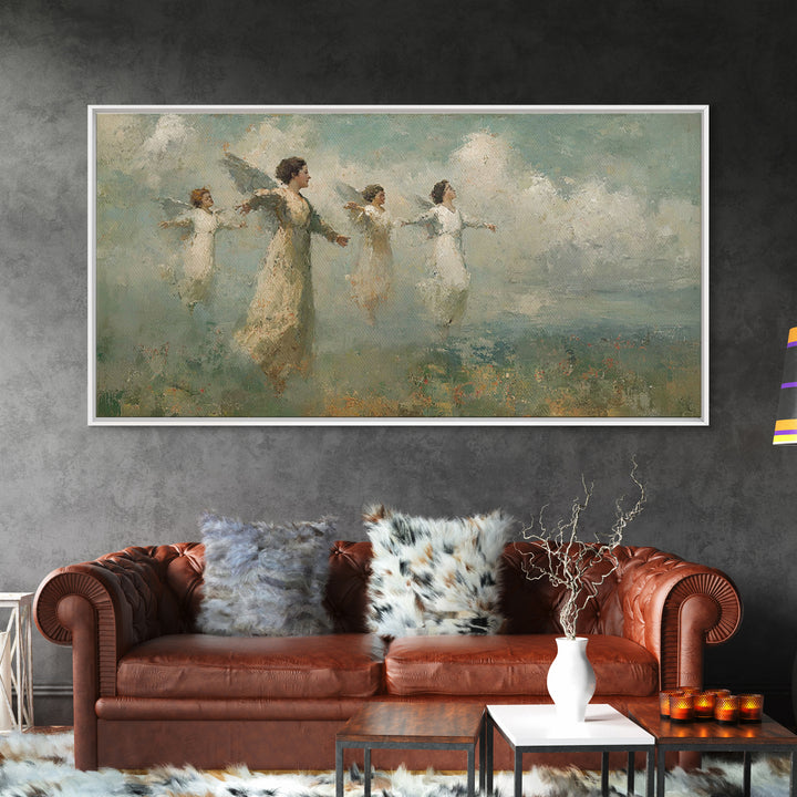 Heavenly Flight – Framed Canvas Print – Christian Paintings – Vintage Christian Art – Christian Art Canvas – Christian Wall Art – Christian