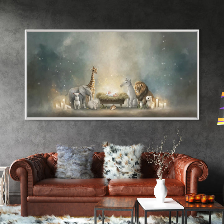Peaceful Nativity – Framed Canvas Print – Christmas Wall Art – Christian Christmas Decor – Christian Art Canvas – Christmas Art Framed – Ch