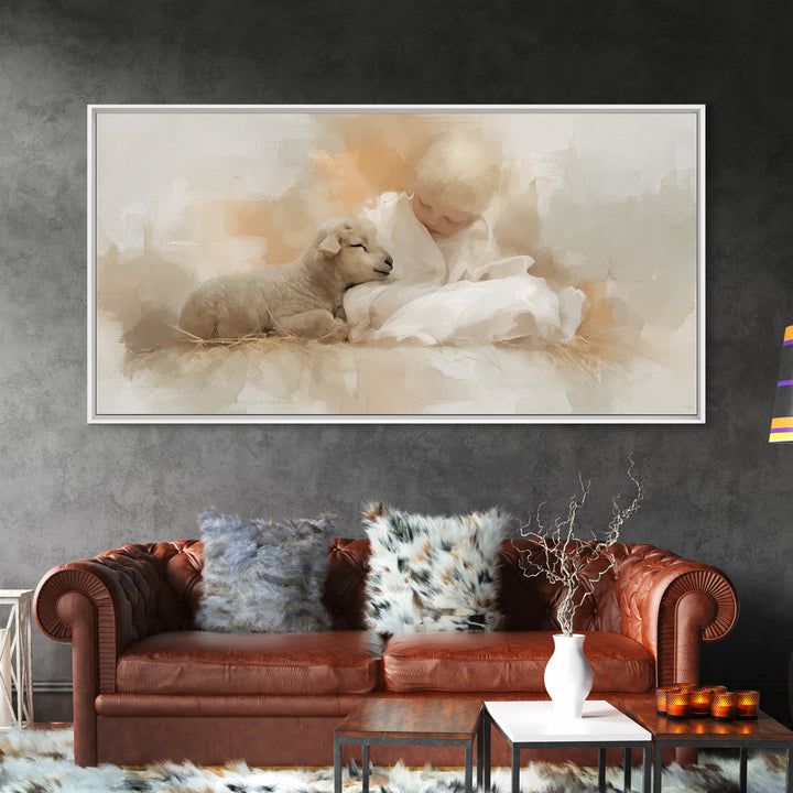 Holy Innocence – Framed Canvas Print – Christian Wall Art – Jesus Painting – Christian Christmas Art – Christian Art Canvas – Jesus