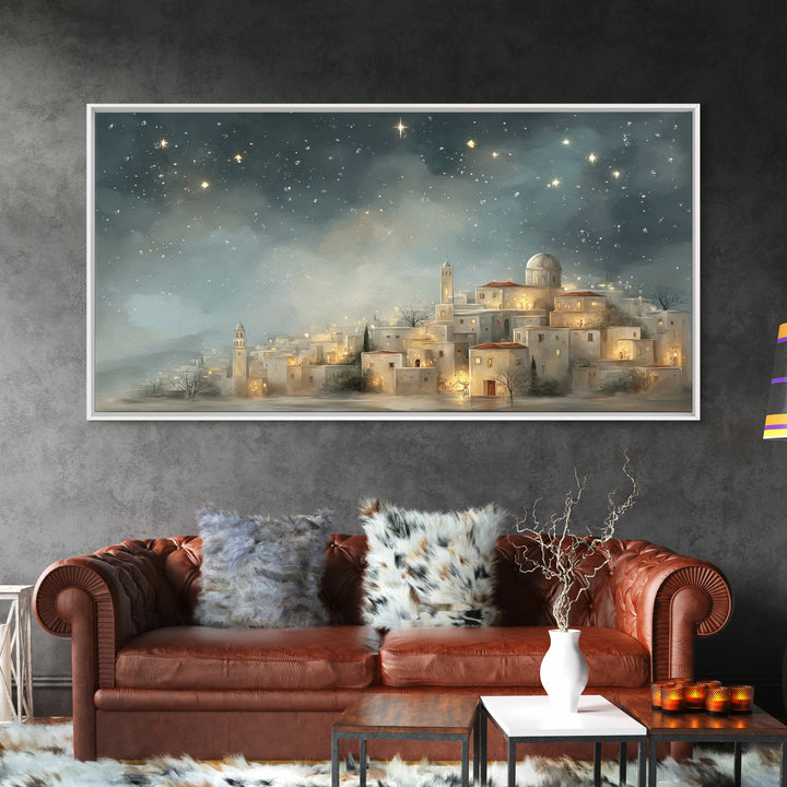 City of Light – Framed Canvas Print – Christian Wall Art – Christian Art Canvas – Christmas Art Work – Christian Christmas Decor – Christia