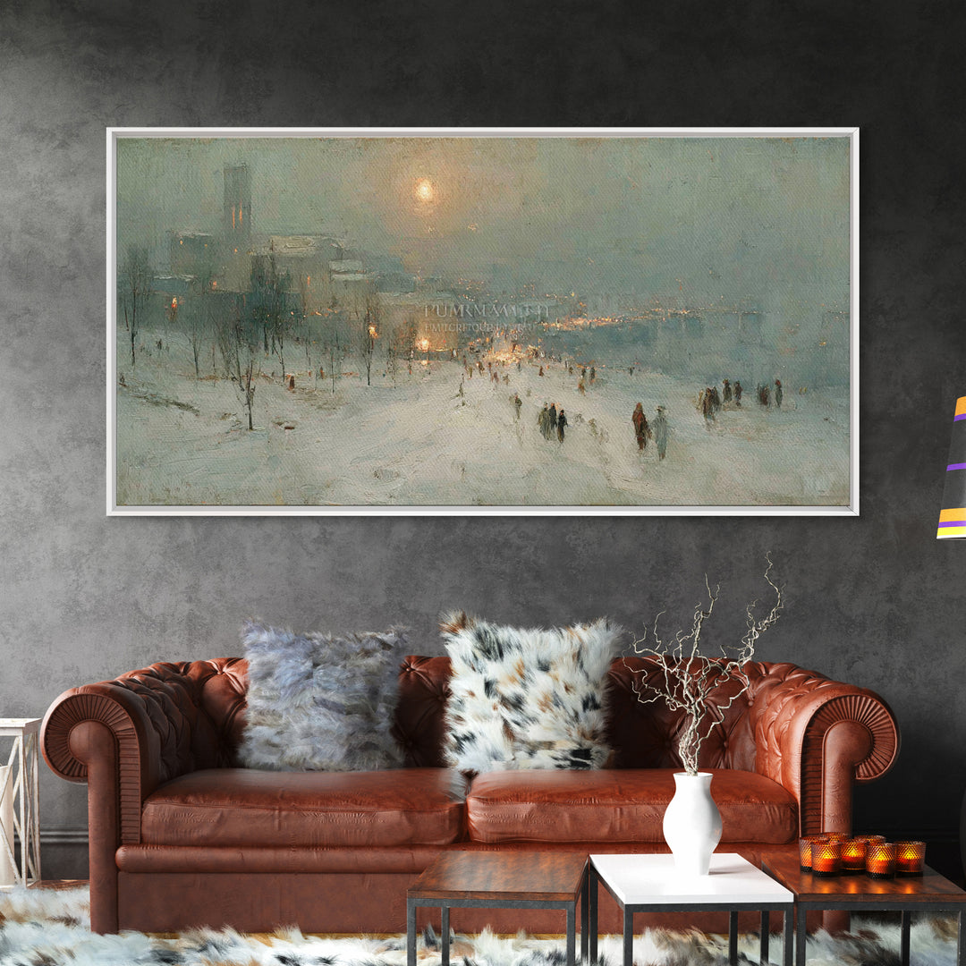 Snowy Bethlehem Path, Framed Canvas Print, Christian Art Canvas, Christmas Wall Art, Christian Christmas Art, Christmas Art Prints, Subtle