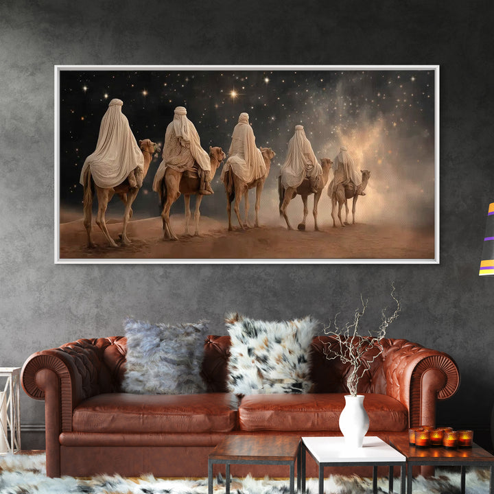 Journey of the Magi – Framed Canvas Print – Christian Christmas Art – Christian Art Canvas – Christmas Art Work – Christian Wall Art – Folk