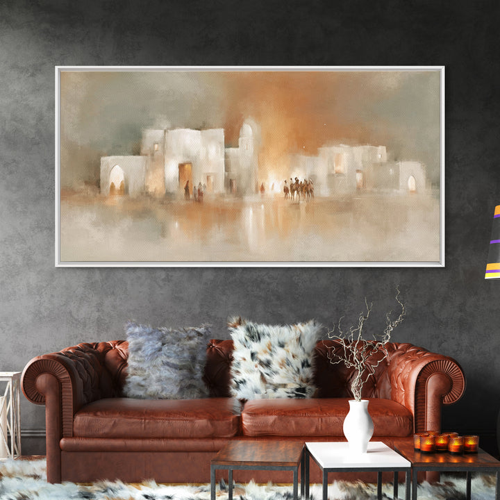 Bethlehem Arrival | Framed Canvas Print | Christmas Wall Art | Christian Christmas Art | Christian Art Canvas | Modern Christian Art | Chri