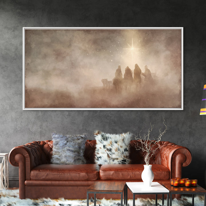 Holy Night Wonder – Framed Canvas Print – Christian Art Canvas – Christmas Wall Art – Christian Christmas Art – Christian Art Print – Moder