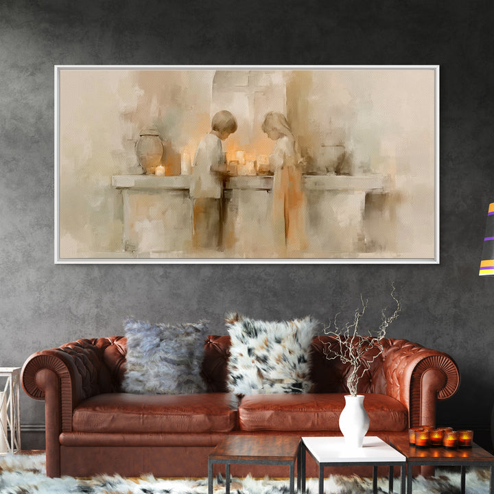 Sanctuary Glow – Framed Canvas Print – Christian Wall Art – Christian Art Print – Minimalist Christian Art – Christian Art Canvas – Subtle
