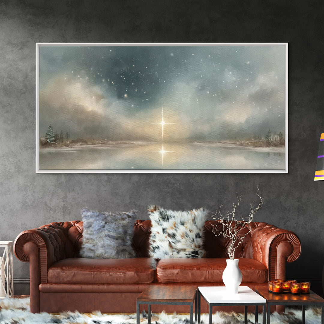 Heavenly Star Rise | Framed Canvas Print | Christian Art Canvas | Christmas Art | Christian Wall Art | Modern Christian Art | Christian Chr