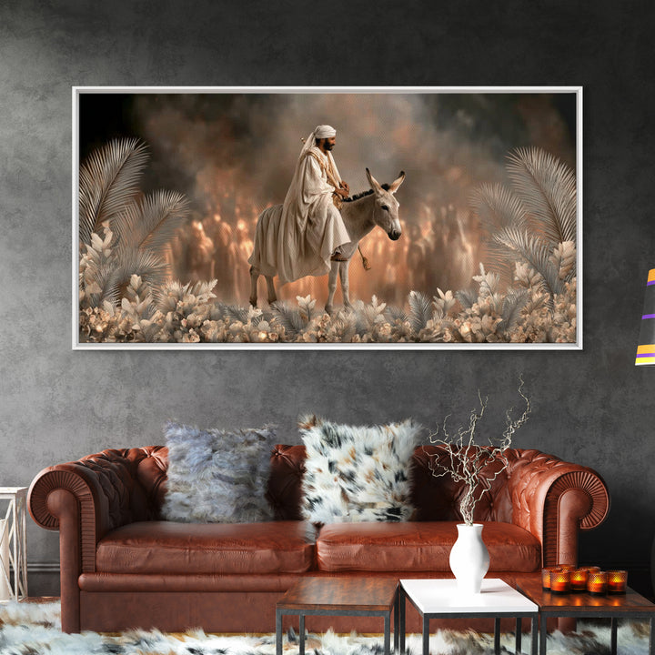 Desert Palm Way, Framed Canvas Print, Christian Art Canvas, Christian Wall Art, Jesus Painting, Christian Christmas Art, Christian Gift