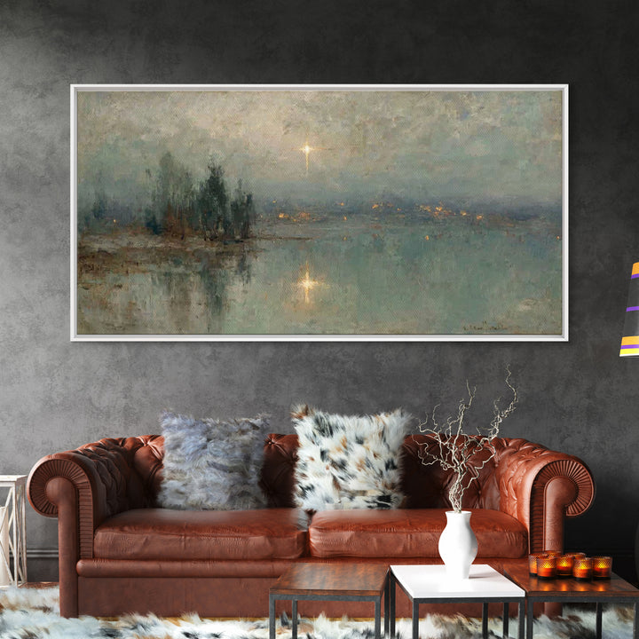 Midwinter Star Watch – Framed Canvas Print – Christmas Art – Christian Art Canvas – Christian Wall Art – Christian Christmas Art – Vintage