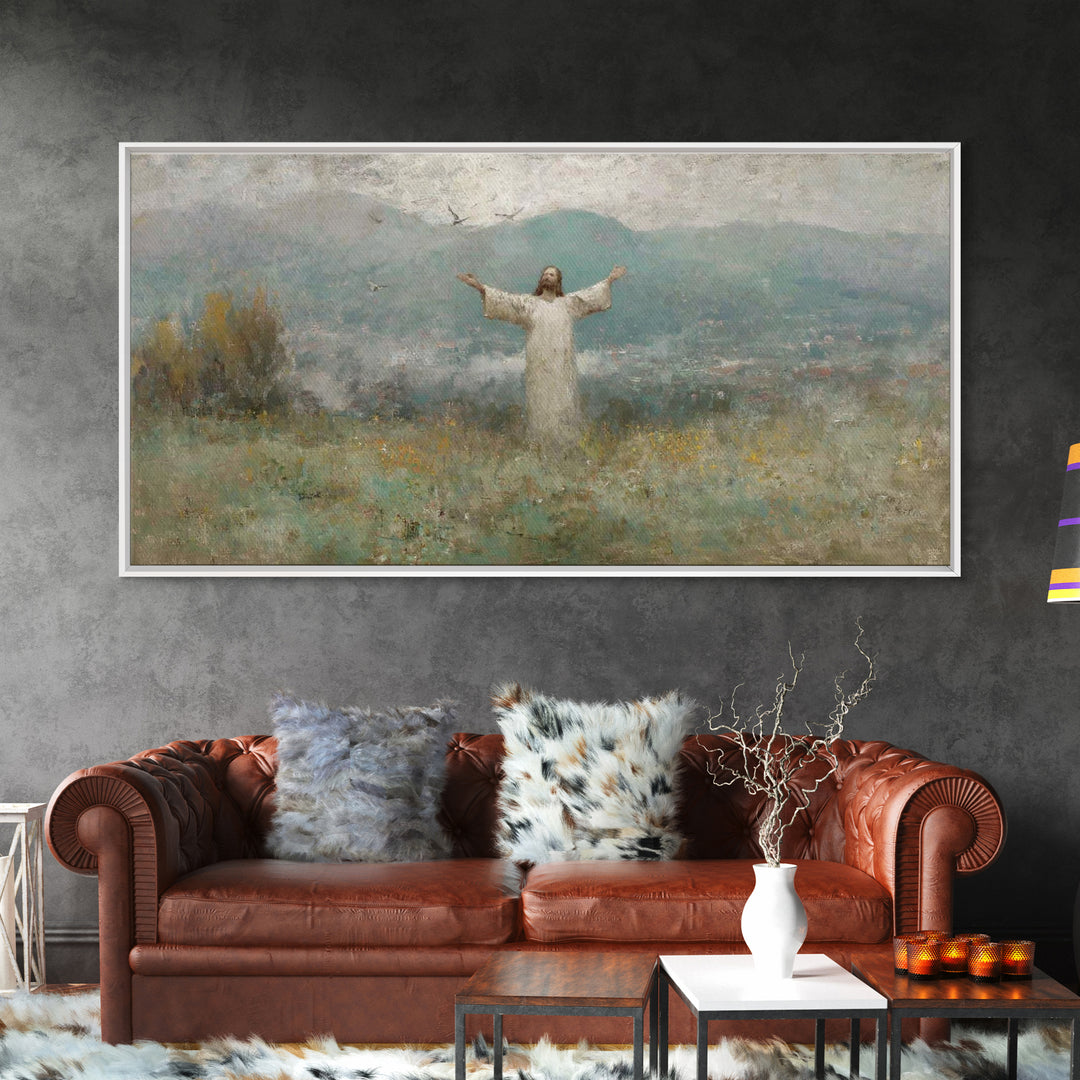 Valley Of Hope - Framed Canvas Print - Christian Wall Art - Christian Art Canvas - Christian Painting - Jesus Painting - Christian Decor