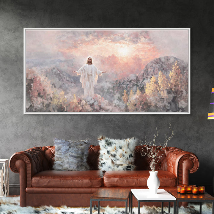 Radiant Summit Joy | Framed Canvas Print | Christian Art | Jesus Painting | Christian Wall Art | Christian Art Canvas | Christian Gift Idea