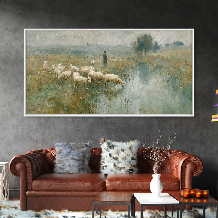 Still Waters Guide - Framed Canvas Print - Christian Art Canvas - Christian Wall Art - Jesus Painting - Christian Art - Christian Gift