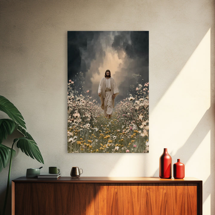 Path Of Mercy – Framed Canvas Print – Christian Wall Art – Jesus Painting – Christian Art Canvas – Christian Decor – Christmas Art