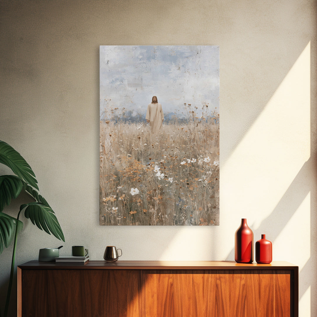 Desert Moon Walk | Framed Canvas Print | Jesus Painting | Christian Wall Art | Moody Christian Art | Christian Art Canvas | Christian Chris