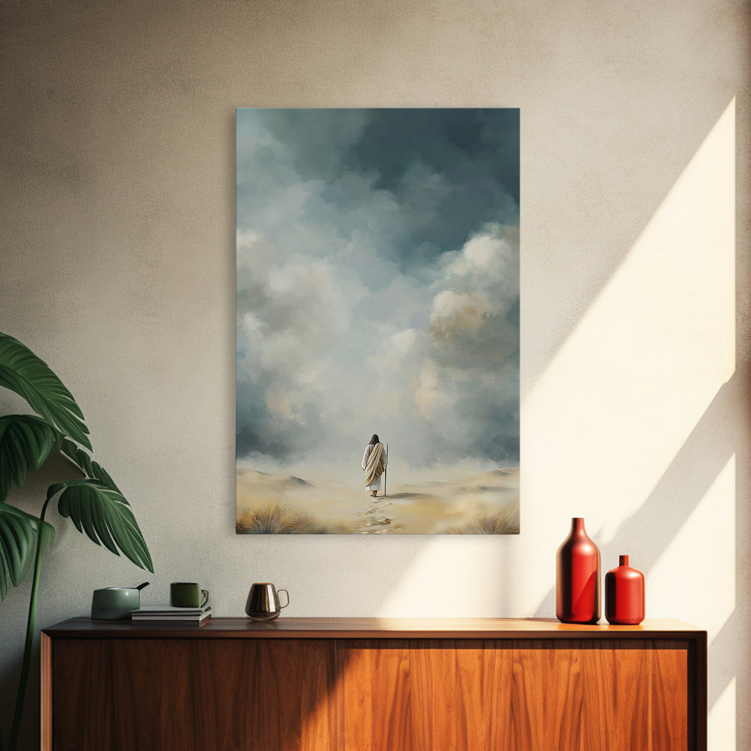 Eternal Stillness | Framed Canvas Print | Christian Art Canvas | Jesus Painting | Minimalist Christian Art | Christian Wall Art | Christian