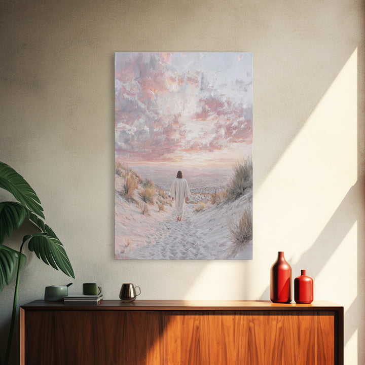 Mountain Ascent – Framed Canvas Print – Christian Art Painting – Jesus Wall Art – Christian Art Canvas – Vintage Christian Art – Christian