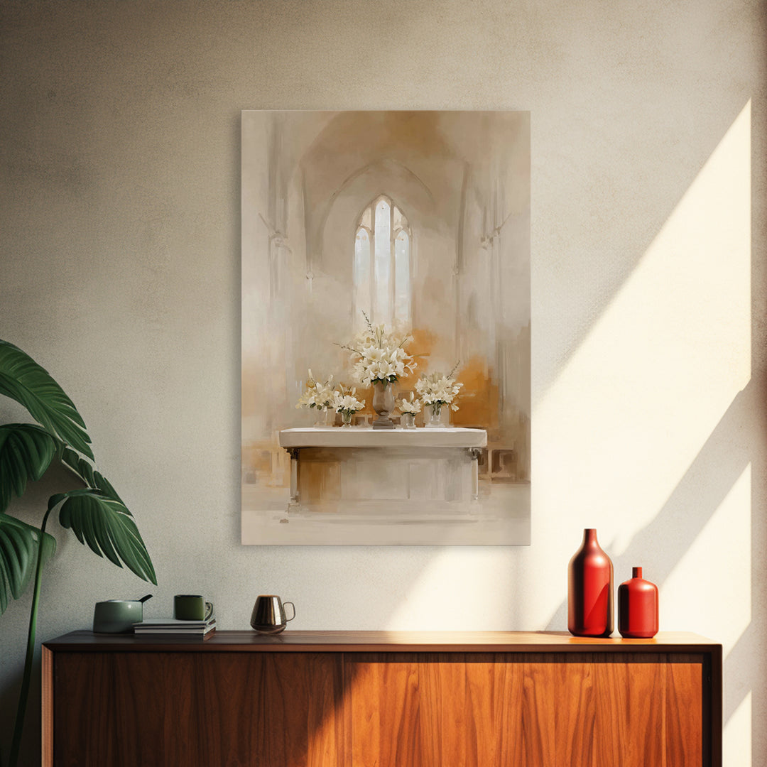 Altar Of Peace – Framed Canvas Print – Christian Wall Art – Christian Art Print – Minimalist Christian Art – Christian Decor – Christmas Ar