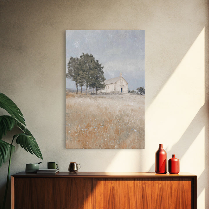 Hillside Sanctuary – Framed Canvas Print – Christian Wall Art – Christian Art Canvas – Subtle Christian Art – Christian Art Print