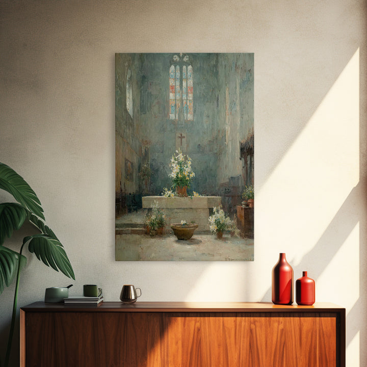 Cathedral Serenity – Framed Canvas Print – Christian Wall Art – Christian Art Canvas – Vintage Christian Art – Christian Painting – Christi