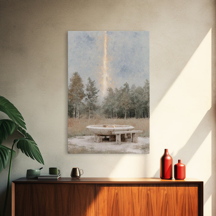 Forest Altar Light – Framed Canvas Print – Christian Art Canvas – Christian Wall Art – Christian Art Print – Christmas Art