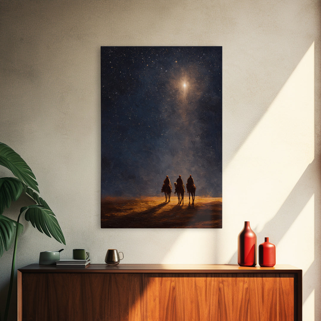 Star Of The Messiah – Framed Canvas Print – Christian Christmas Art – Christian Art Canvas – Christian Wall Art – Christmas Art