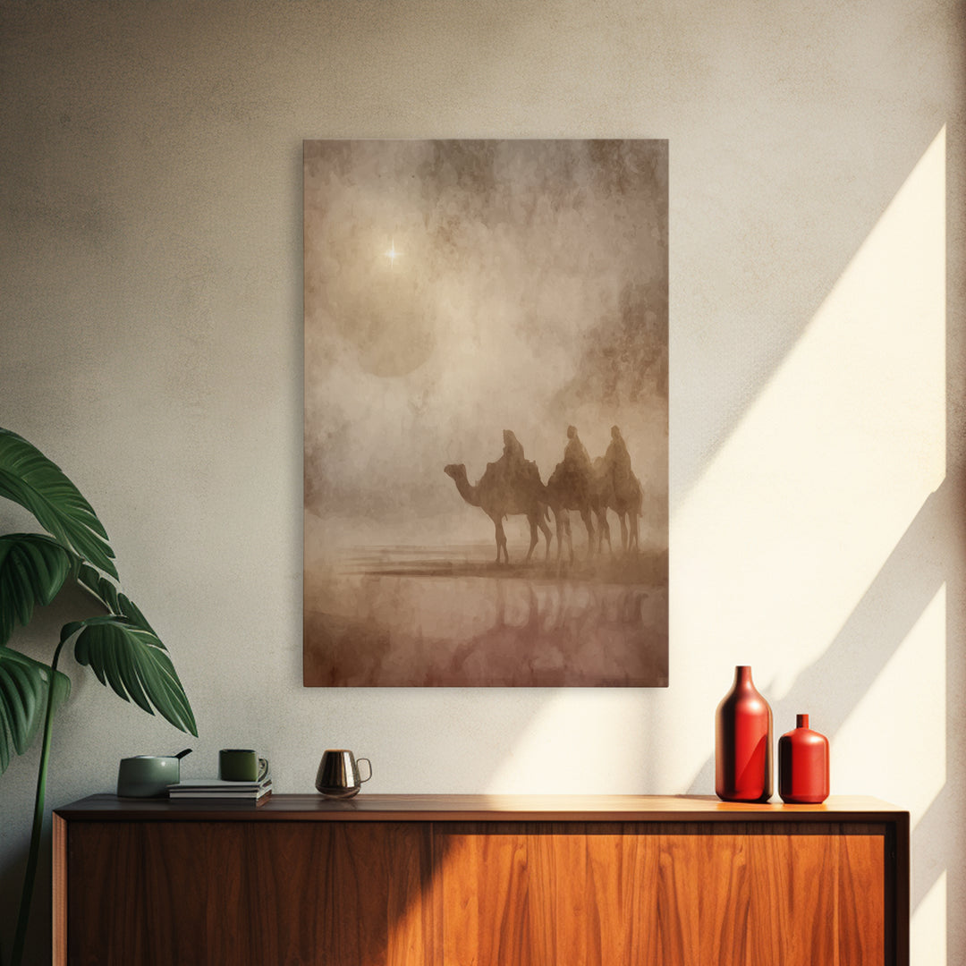 Three Kings Path – Framed Canvas Print – Christian Wall Art – Christmas Art – Christian Art Canvas – Christian Christmas Art