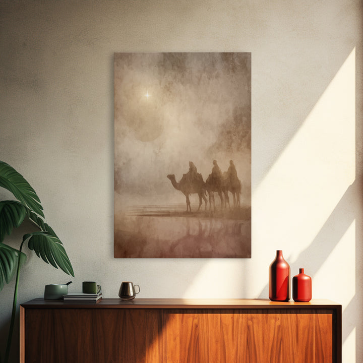 Three Kings Path – Framed Canvas Print – Christian Wall Art – Christmas Art – Christian Art Canvas – Christian Christmas Art