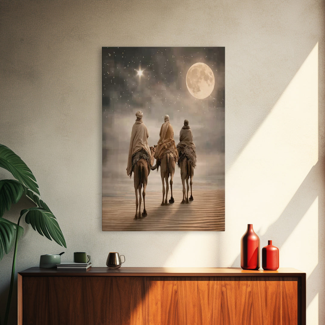 Holy Desert Light | Framed Canvas Print | Christian Wall Art | Subtle Christian Art | Christmas Art Prints | Jesus Christmas Art | Christia