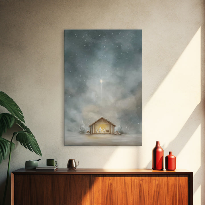 Star of Messiah – Framed Canvas Print – Christian Art Canvas – Subtle Christian Paintings – Christmas Art Framed – Jesus Christmas Art – Ch