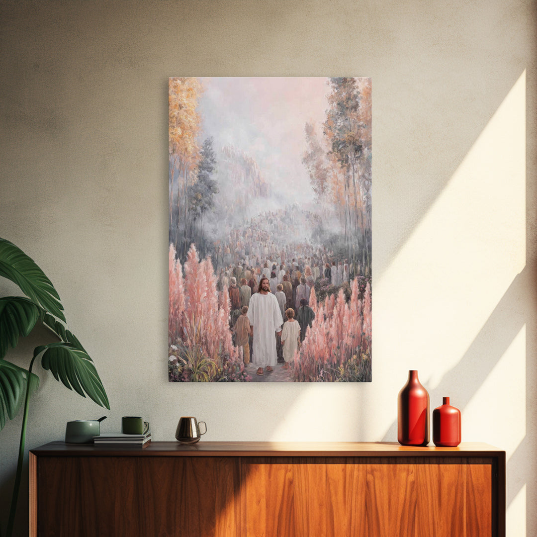 Path Of Light – Framed Canvas Print – Christian Wall Art – Jesus Painting – Christian Art Canvas – Christian Christmas Art – Christian Deco
