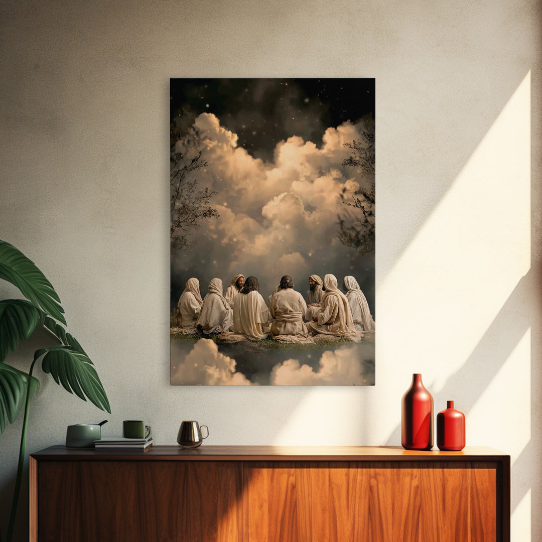 Circle Of Faith, Framed Canvas Print, Christian Art Canvas, Jesus Painting, Christian Wall Art, Moody Christian Art, Christian Christmas Ar