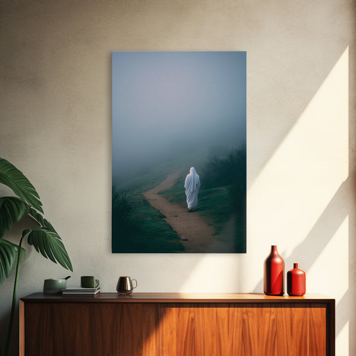 Holy Solitude, Framed Canvas Print, Christian Art Canvas, Jesus Painting, Christian Wall Art, Subtle Christian Art, Christian Decor, Christ