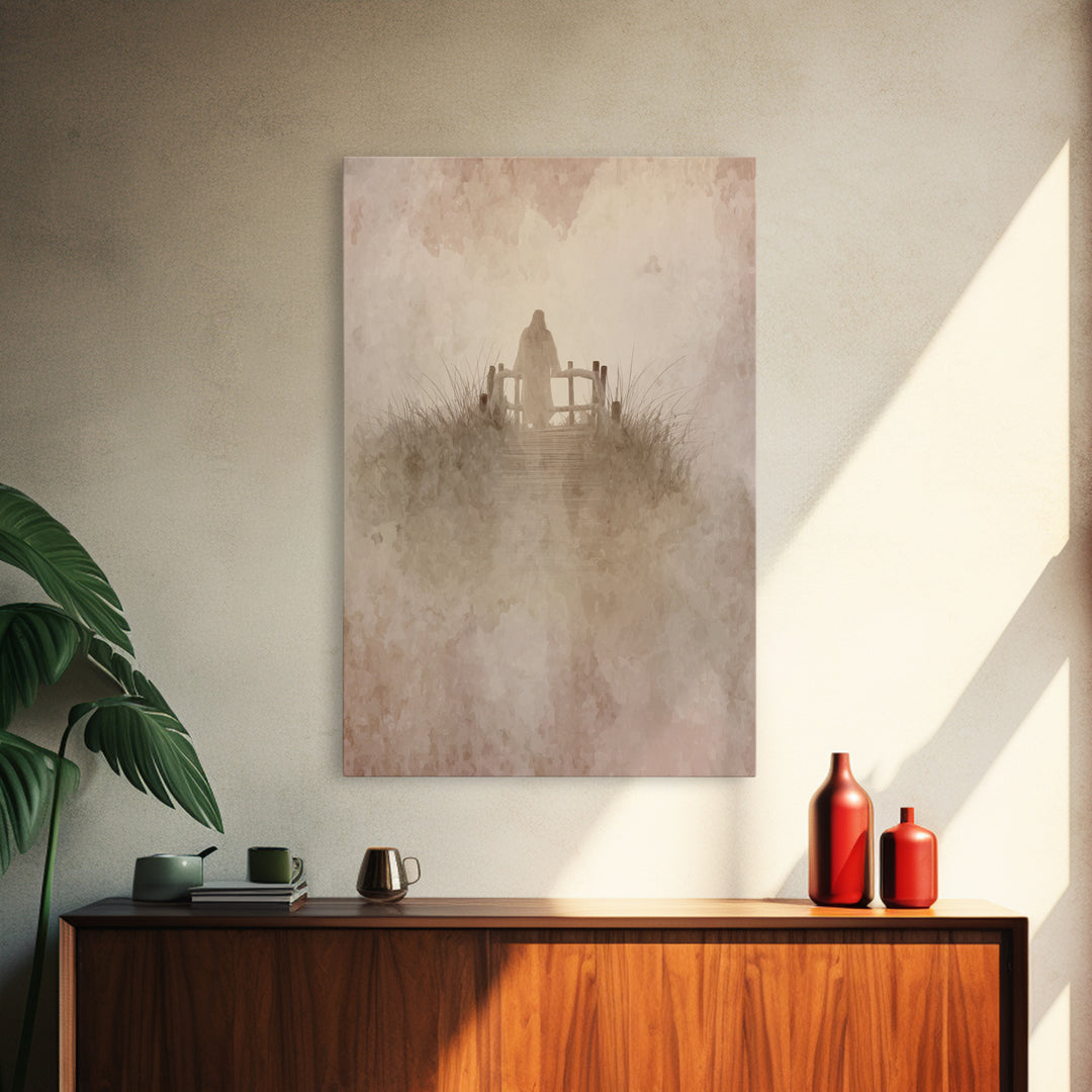 Heavenly Crossing | Framed Canvas Print | Christian Wall Art | Jesus Painting | Christian Art Canvas | Christian Christmas Art | Christian