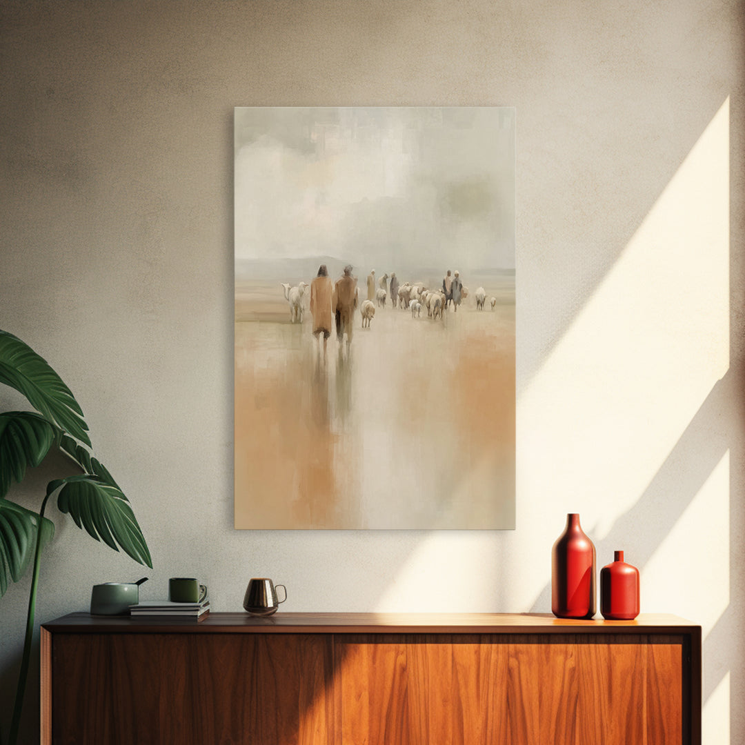 Pasture Companions, Framed Canvas Print, Christian Art Canvas, Christian Wall Art, Christian Paintings, Subtle Christian Art, Christian Chr
