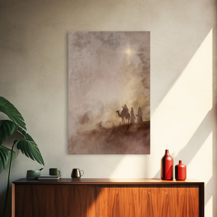 Holy Desert Star – Framed Canvas Print – Christian Christmas Art – Christian Art Canvas – Christian Decor For Home – Jesus Painting
