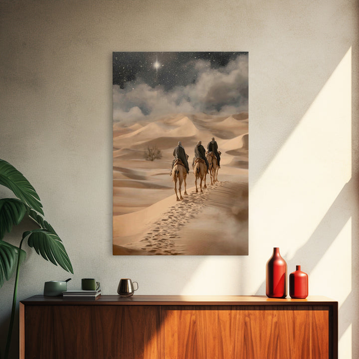Three Kings Path – Framed Canvas Print – Christian Art Work – Christmas Wall Art – Jesus Christmas Art – Christian Gift Ideas