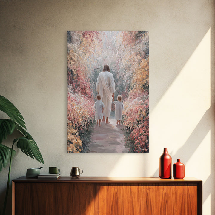 Walk Of Faith | Framed Canvas Print | Christian Art | Jesus Painting | Christian Art Canvas | Christian Decor | Christian Christmas Art
