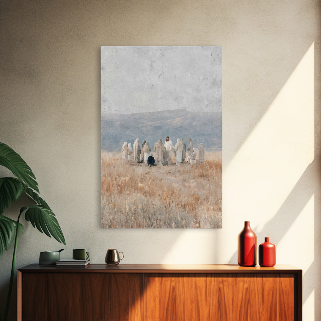 Gathering In Grace – Framed Canvas Print – Christian Wall Art – Christian Art Canvas – Jesus Painting – Christian Art – Christian Decor